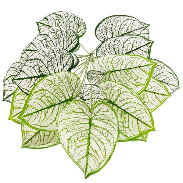 Artificial White Variegated Anthurium Plant