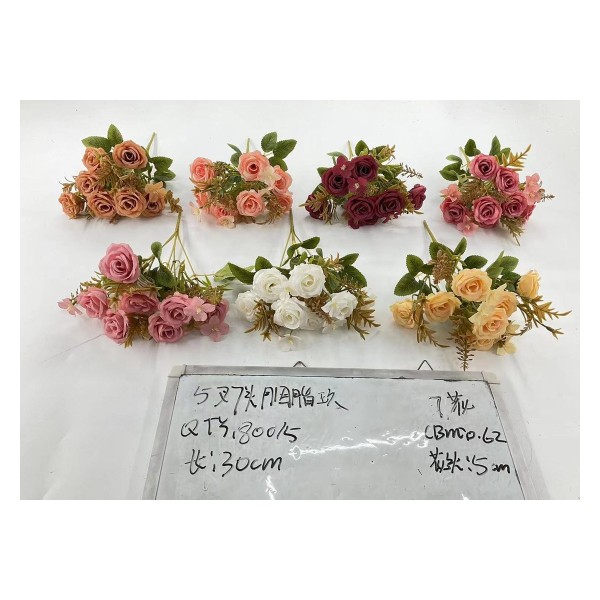 Ramo pequeno de flores artificiales 7花