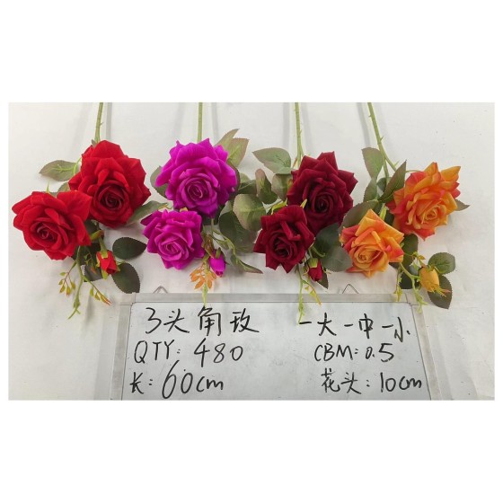 3头角玫