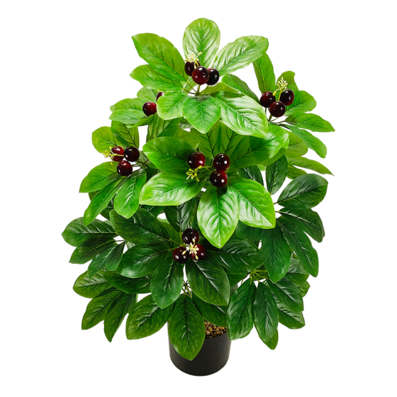 Arbol del dinero artificial con cerezas negras