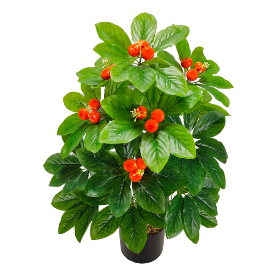 Arbol del dinero artificial con naranjas